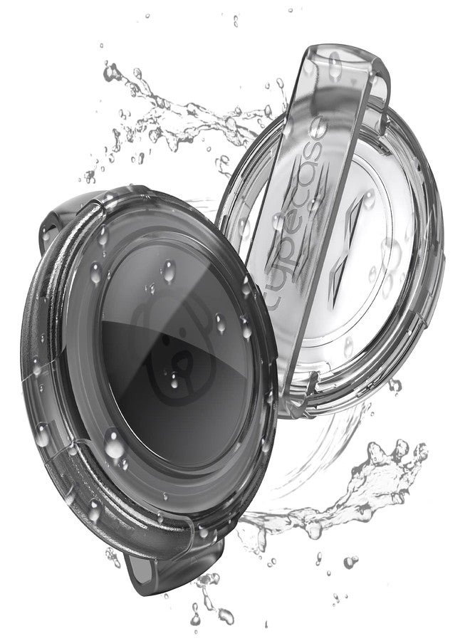 typecase حامل طوق مقاوم للماء لأجهزة Airtag للكلاب - (عبوة من قطعتين) جراب بلاستيكي متين للغاية لطوق الحيوانات الأليفة، متوافق مع أجهزة Airtag من Apple، جراب مضاد للضياع لأجهزة Airtag للكلاب والقطط، يناسب معظم الأطواق - أسود/أبيض شفاف - Image 1